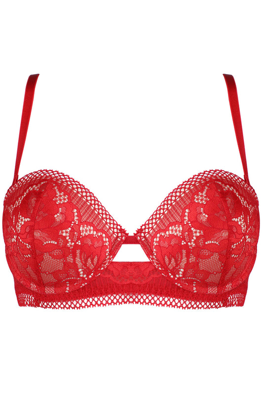 Jolidon Rock DJ Balconette Bra Red