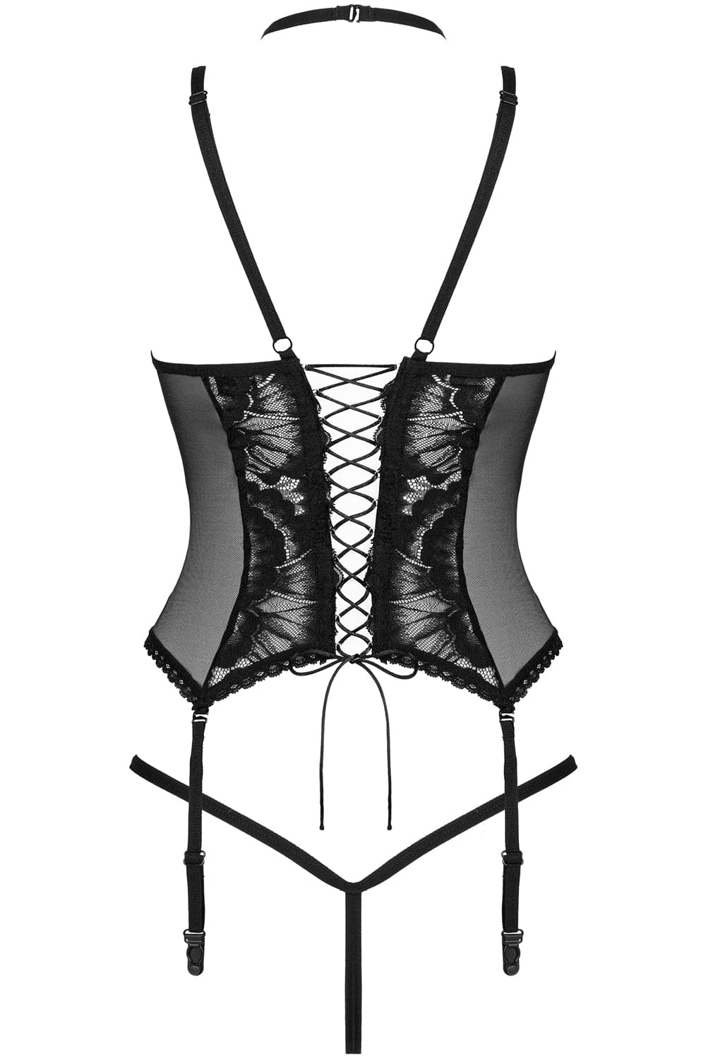 Obsessive Alessya Corset & Thong Set Black