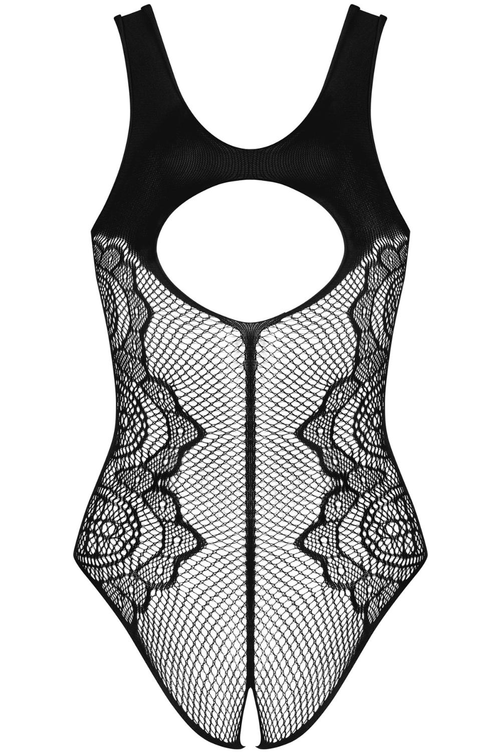 Obsessive B335 Knit Crotchless Teddy Black