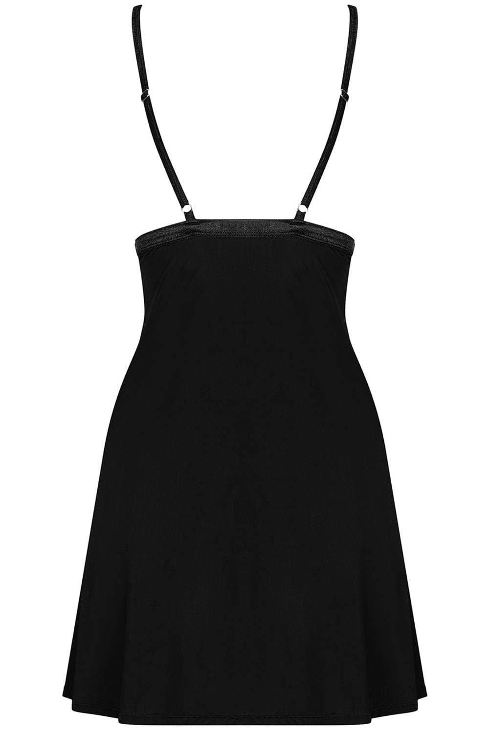 Obsessive Cecilla Black Chemise & Thong Set