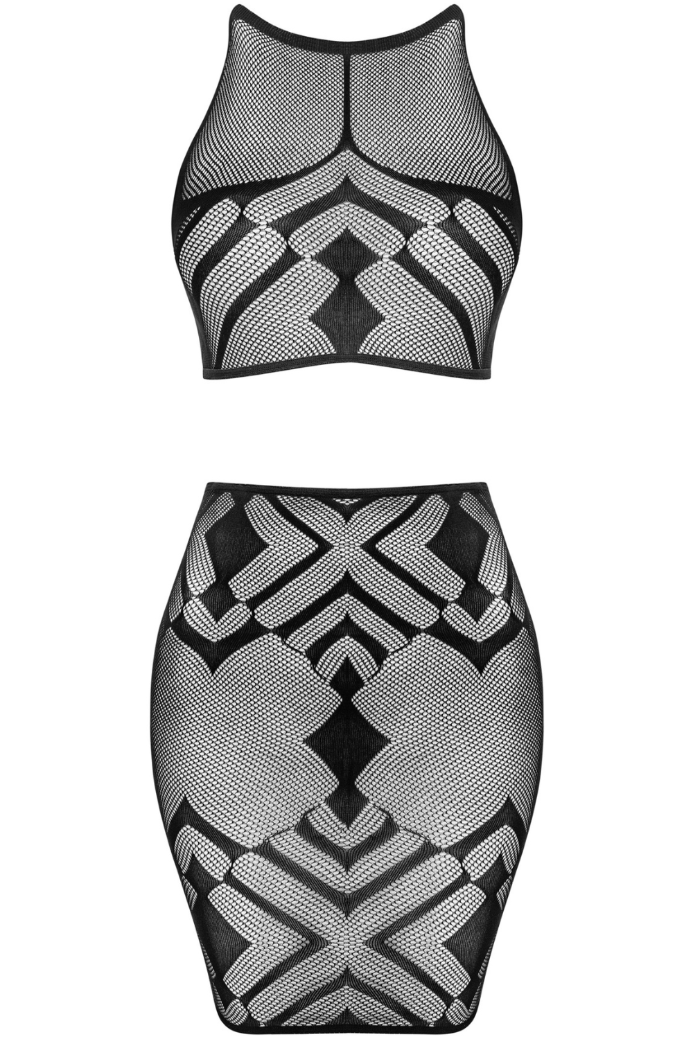 Obsessive K101 Knit Top & Skirt Black