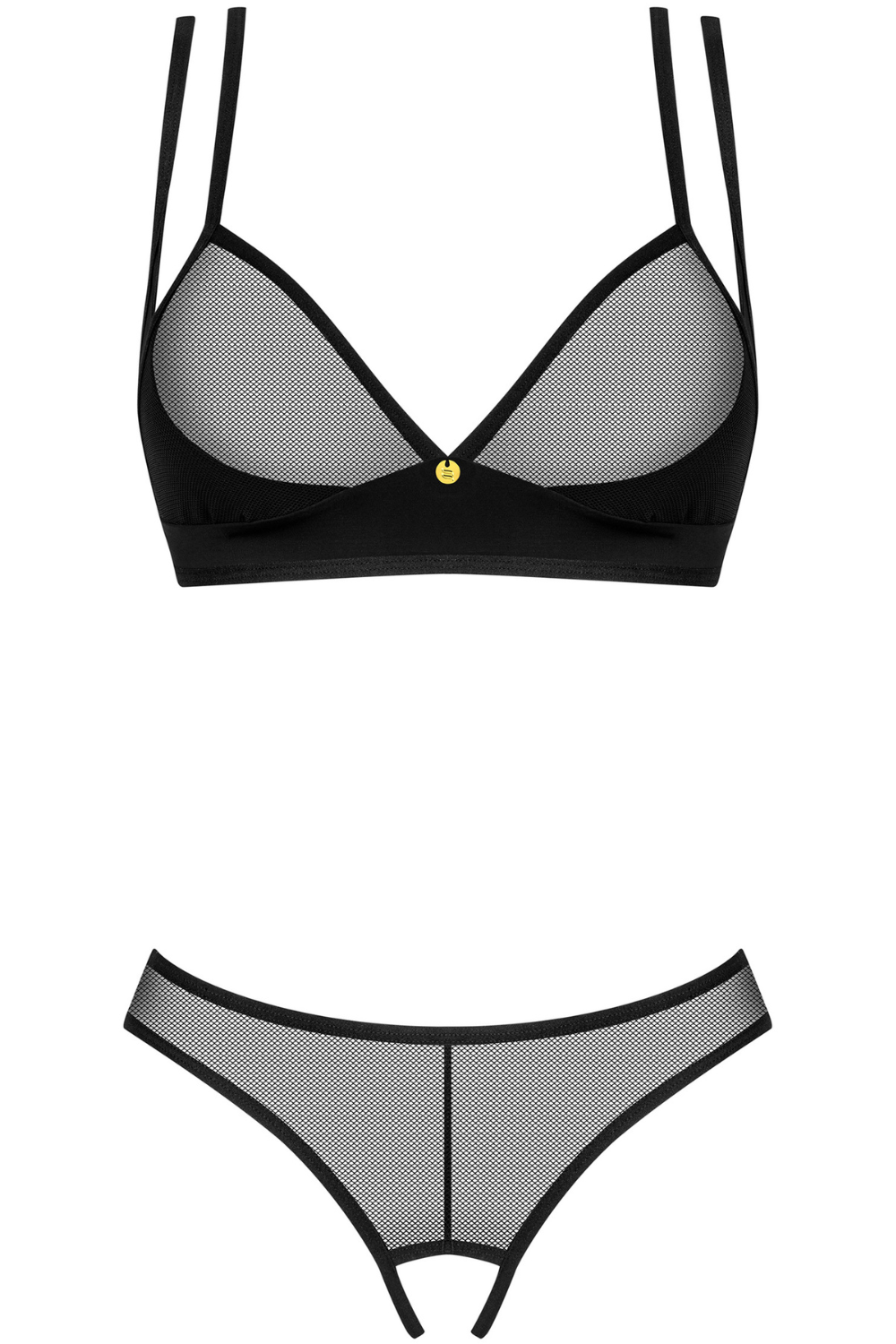 Obsessive Nesari Bra & Crotchless Thong Black