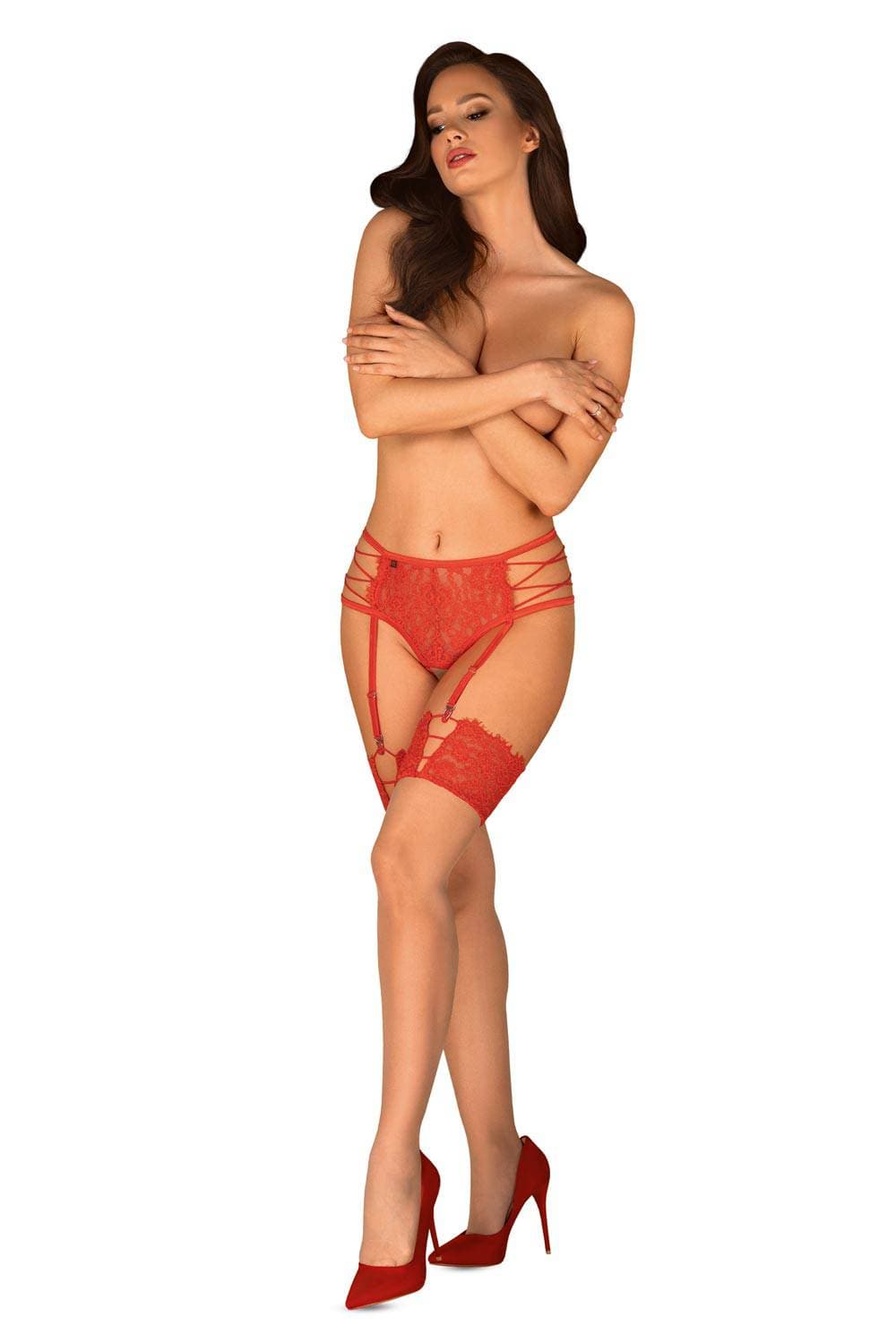 Obsessive Rediosa Lace Top Stockings