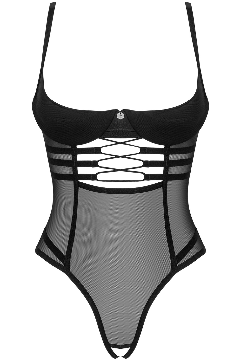 Obsessive Roxelia Cupless & Crotchless Teddy Black