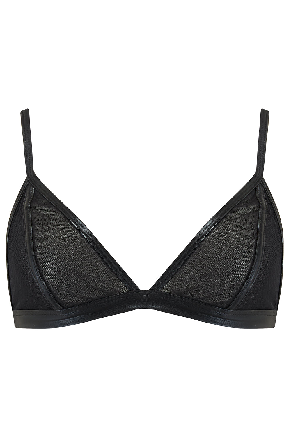 Dahlia Wetlook & Mesh Triangle Bra – Inamorata London