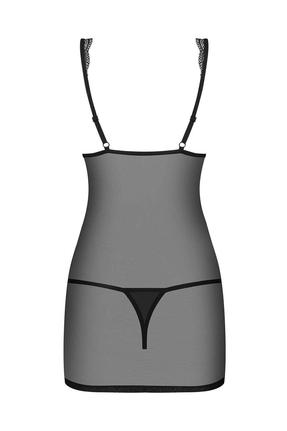 Obsessive Chemise & Thong With Geometric Lace, 869-CHE-1-L/XL, 869-CHE-1-S/M