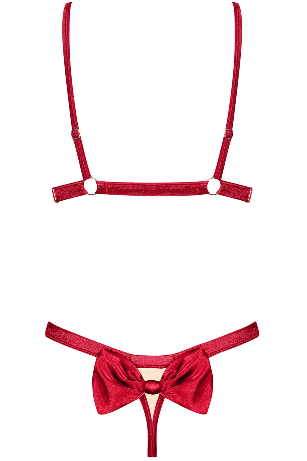 Obsessive Rubinesa Satin Open Bra & Thong