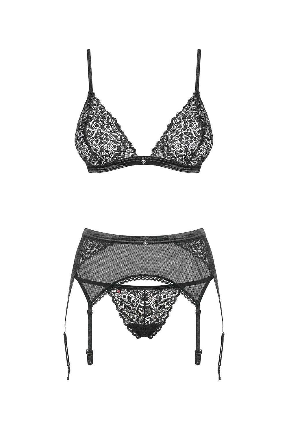 Obsessive Shibu Bra, Thong & Garter Belt, SHIBU-SEG-L/XL, SHIBU-SEG-S/M