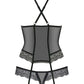 Obsessive Sheer Corset & Thong, 864-COR-1-L/XL, 864-COR-1-S/M