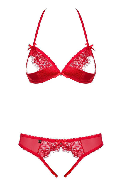 Obsessive Ouvert Bra & Crotchless Thong, 870-SEC-1-L/XL, 870-SEC-1-S/M