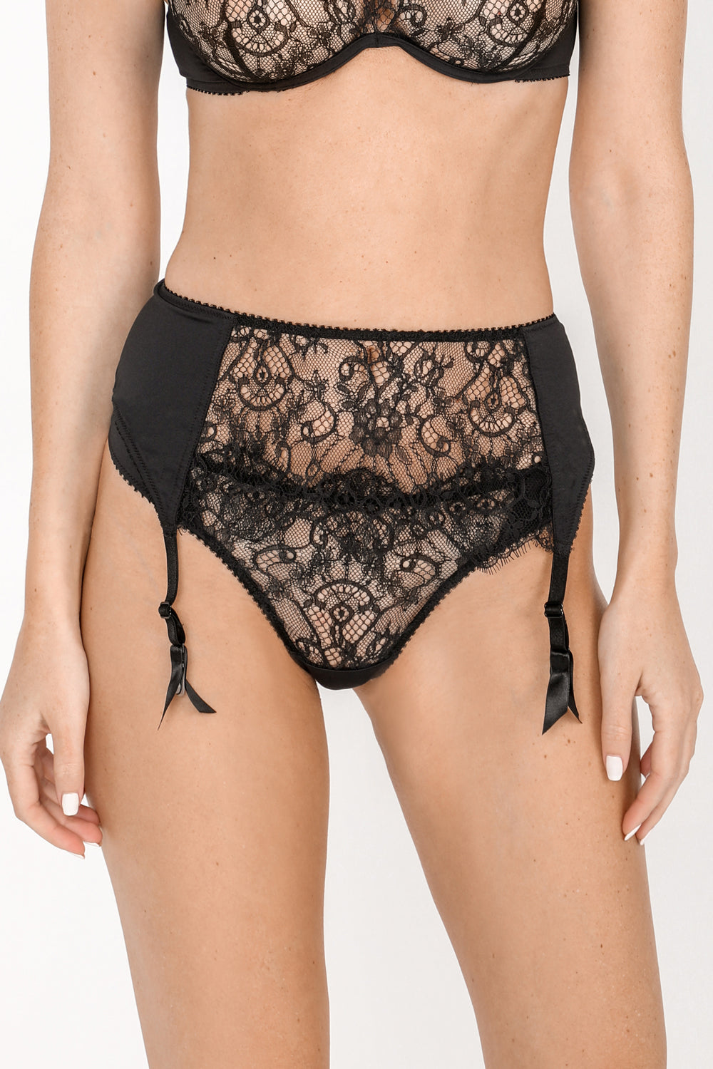 Jolidon French Connection Suspender Belt Black Inamorata London Jolidon French Connection Suspender Belt Black Inamorata London