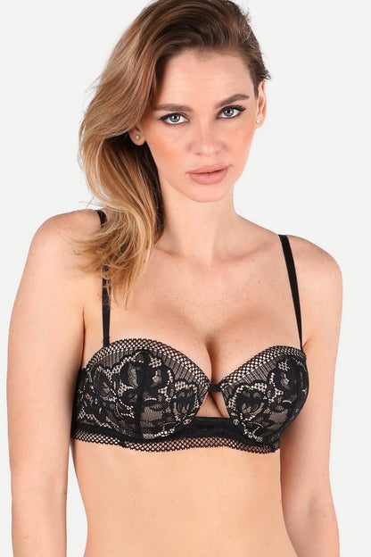 Jolidon Rock DJ Balconette Bra Black