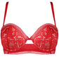 Jolidon Rock DJ Balconette Bra Red