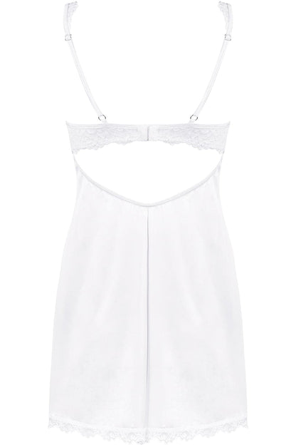 Obsessive Amor Blanco Chemise & Thong White