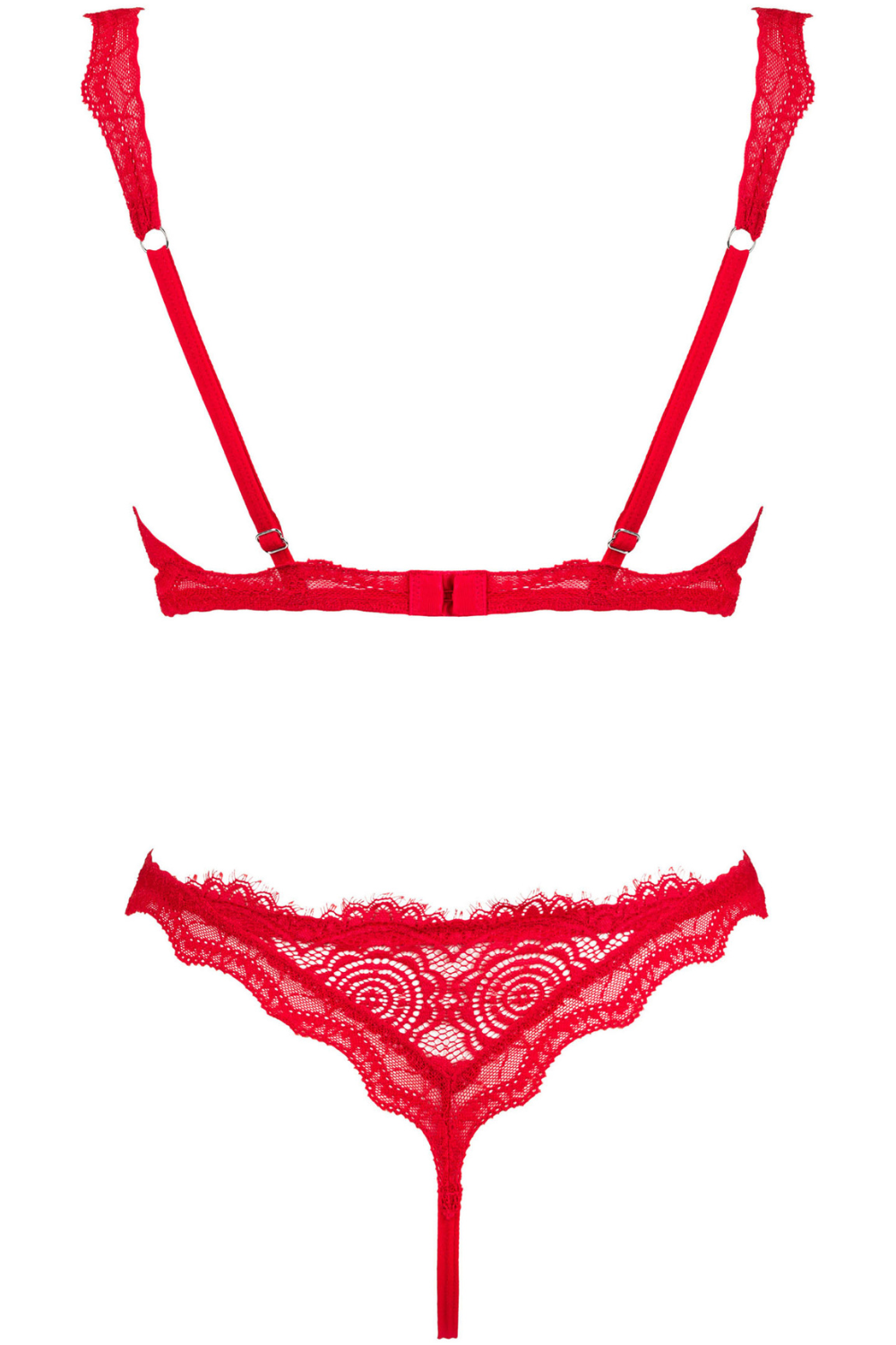 Obsessive Bergamore Open Bra & Thong Red