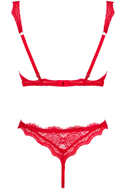 Obsessive Bergamore Open Bra & Thong Red
