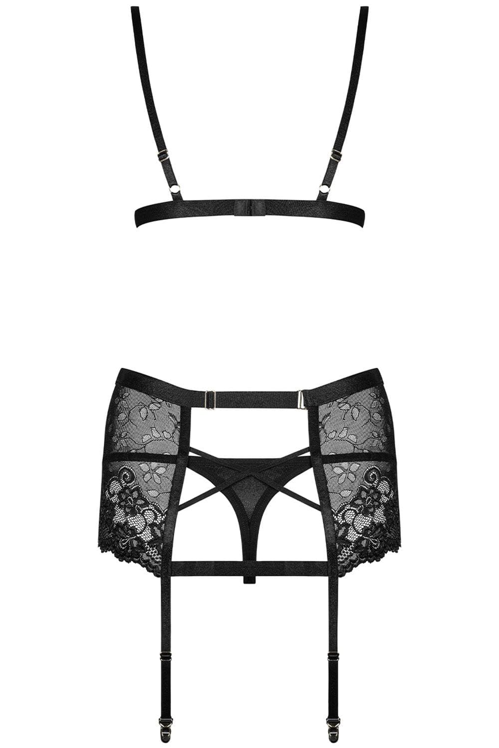 Obsessive Blanita Bra, Thong & Suspender