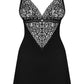 Obsessive Cecilla Black Chemise & Thong Set