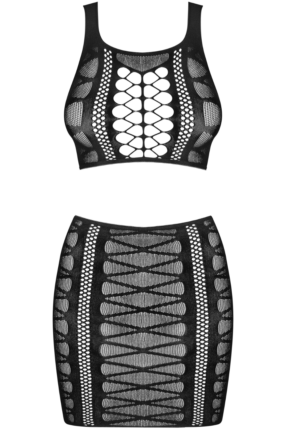 Obsessive K102 Knit Top & Skirt Black