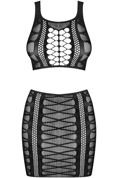 Obsessive K102 Knit Top & Skirt Black