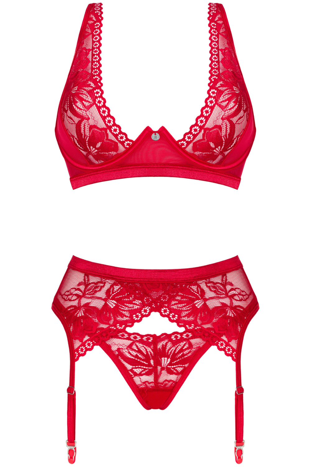 Obsessive Lacelove 3 Piece Set Red