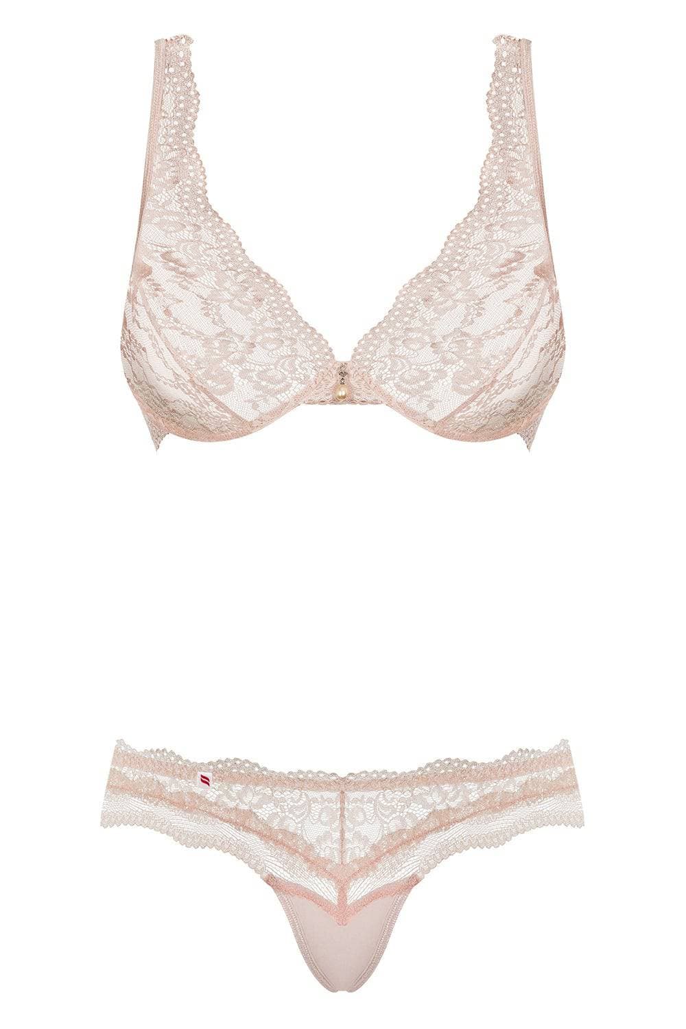 Obsessive Luvae Bra & Thong Pink