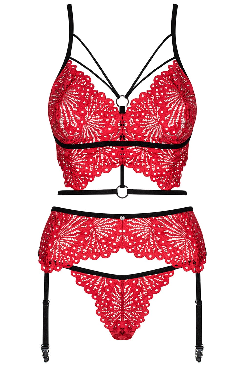 Obsessive Mettia Bra, Brief & Suspender