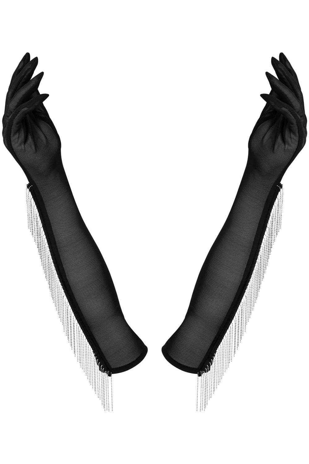 Obsessive Milladis Sheer Long Gloves Black