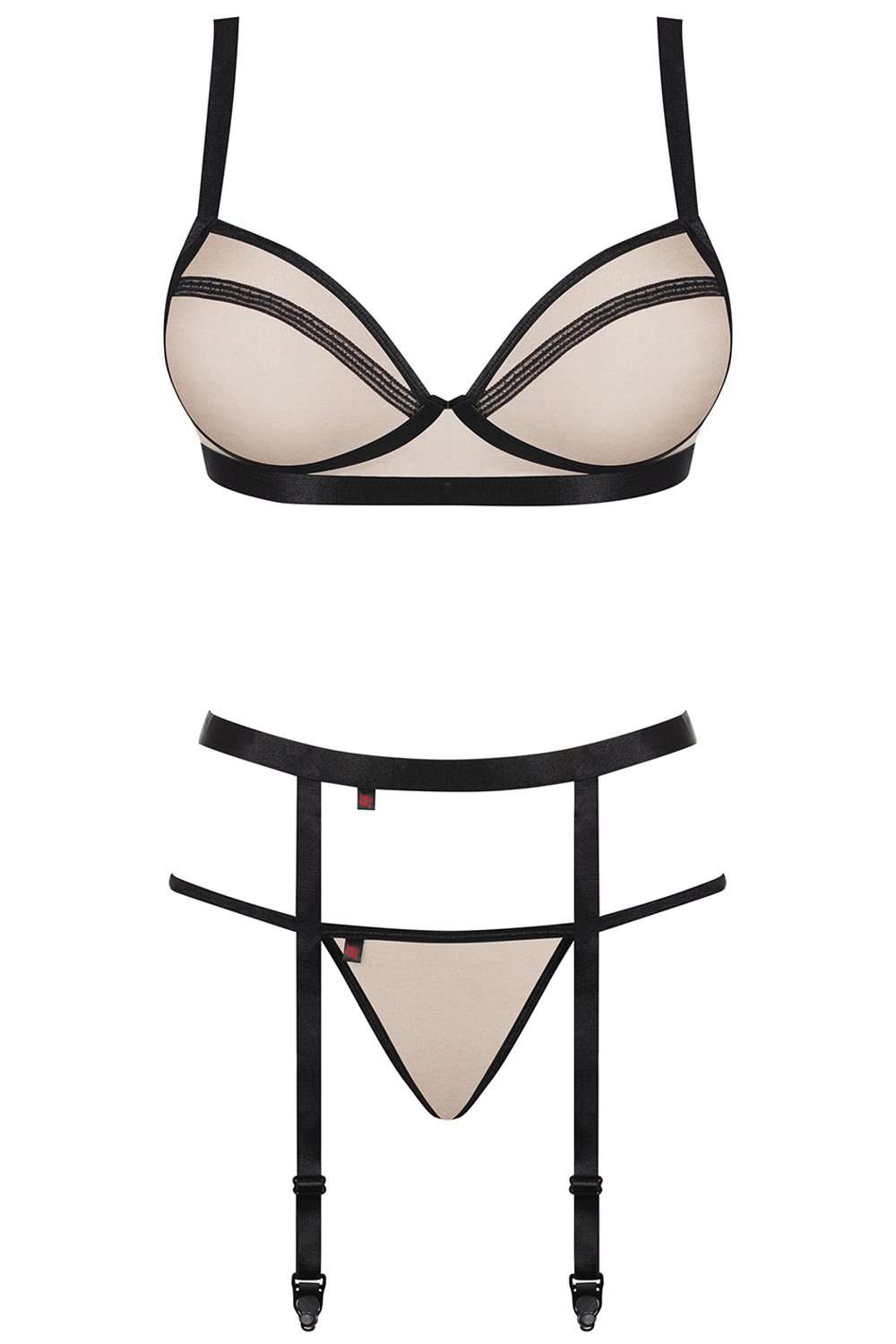 Obsessive Nudelia Bra, Thong & Garter Belt